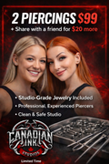 2 Piercings for $99