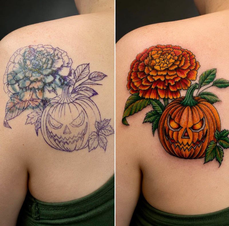 Marigolds and Pumpkin Cover Up