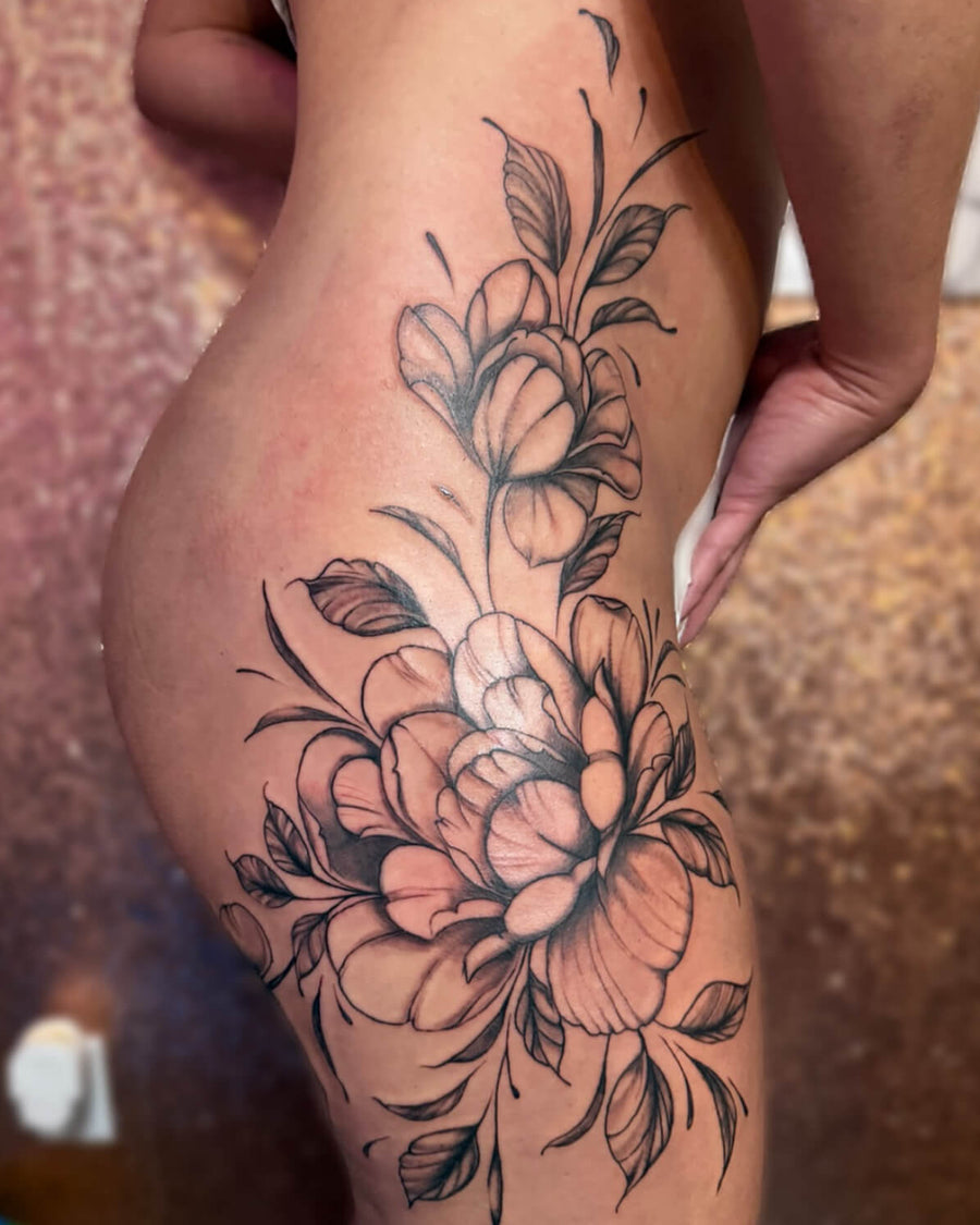 Peony and Flora Hip Piece