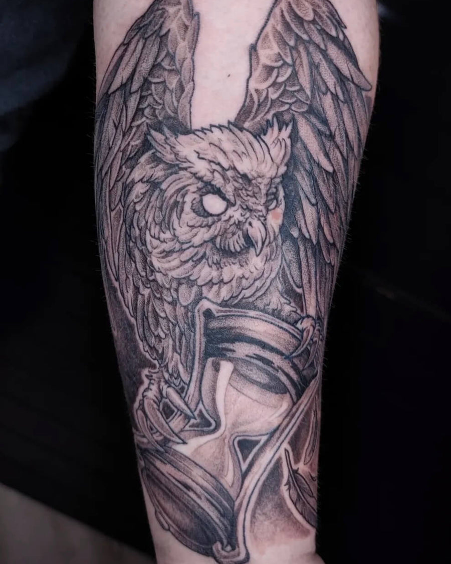 Owl and Hourglass Custom Piece