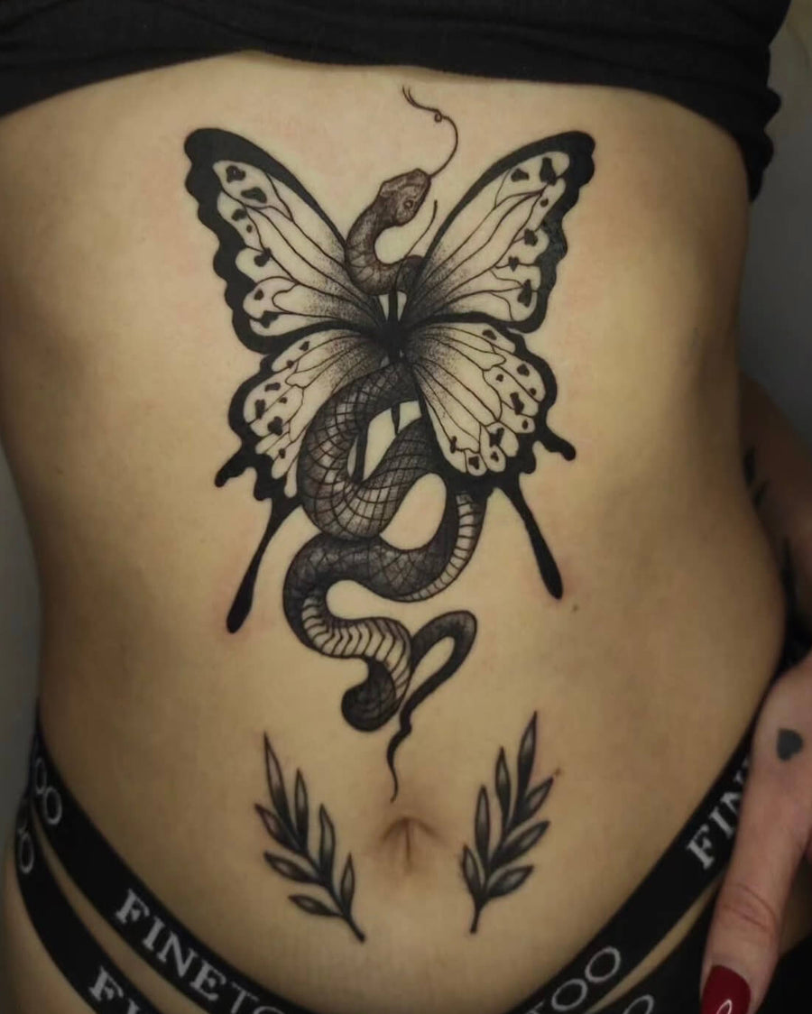Butterfly and Serpent Custom Piece