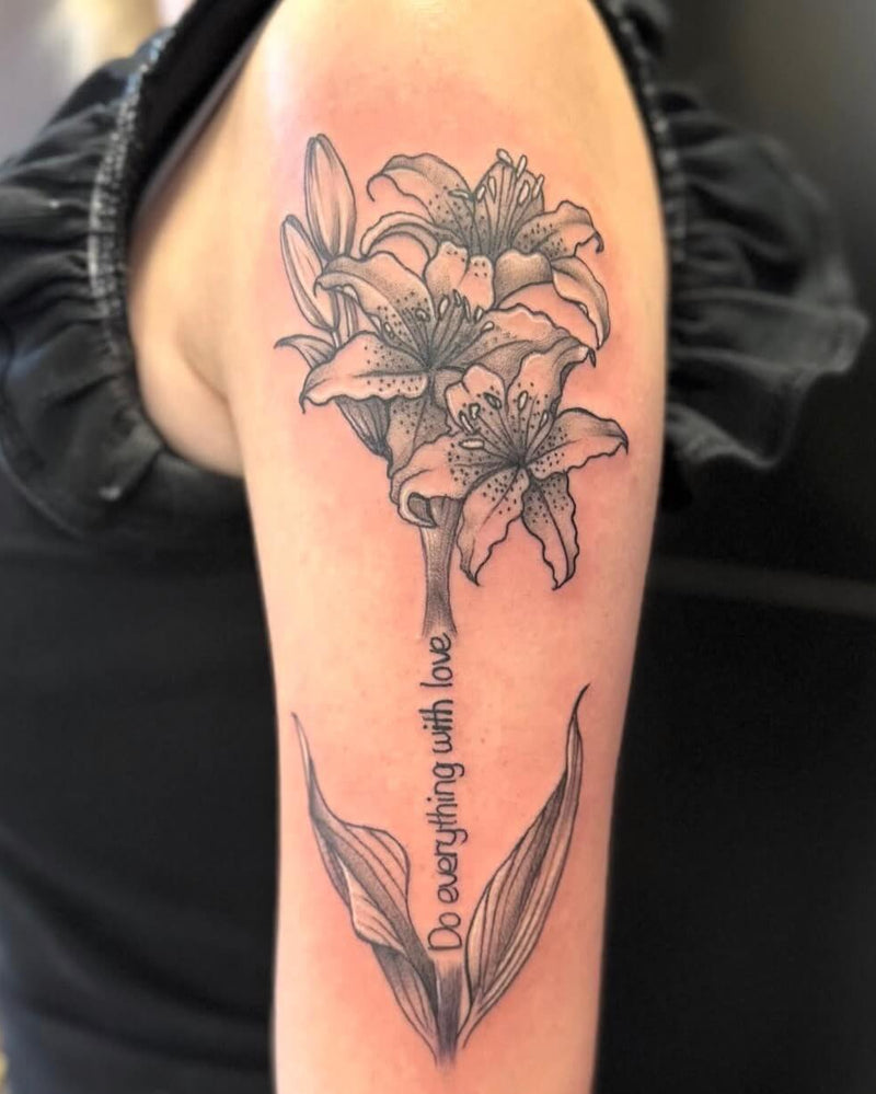 Lily Stem with Script