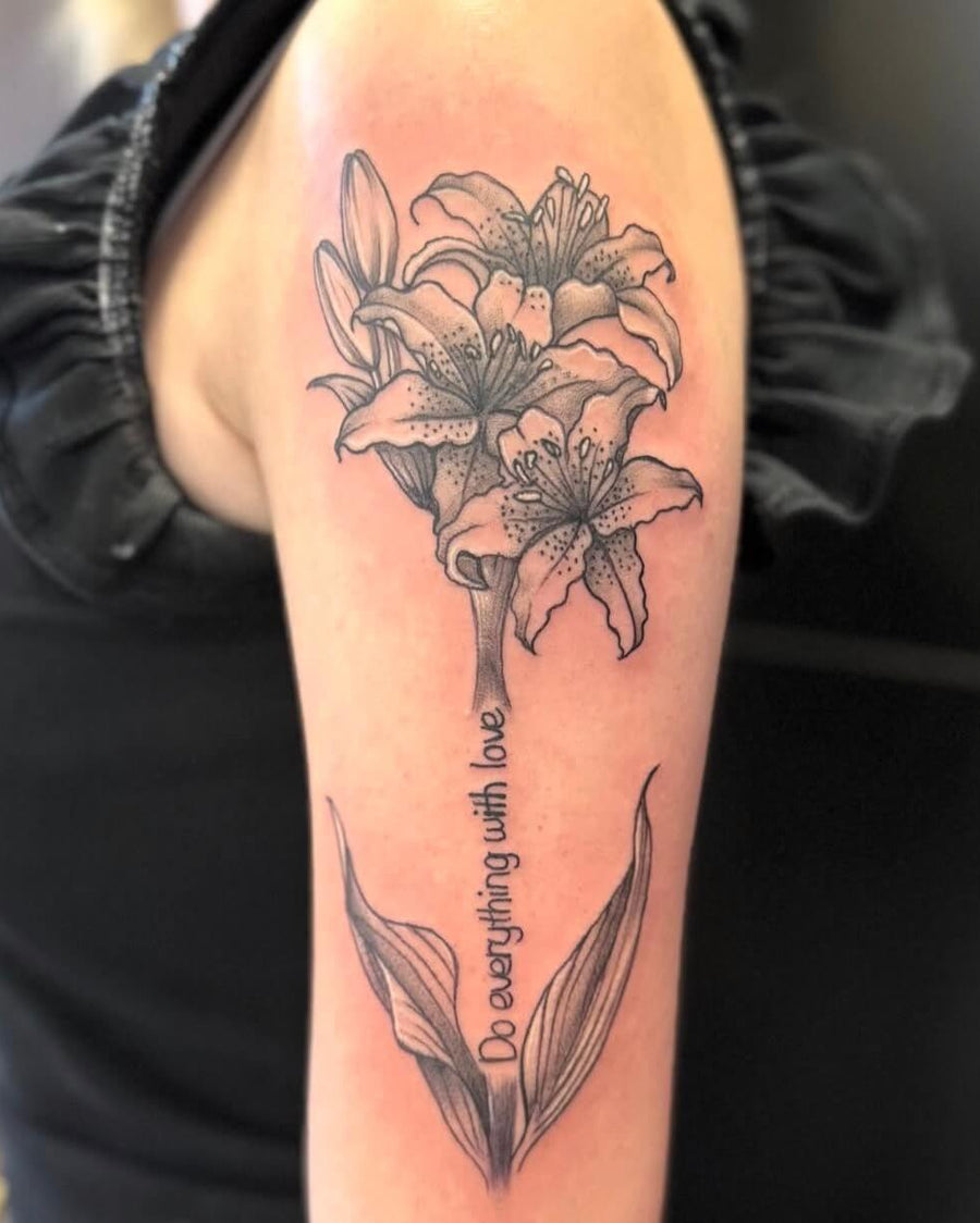 Lily Stem with Script
