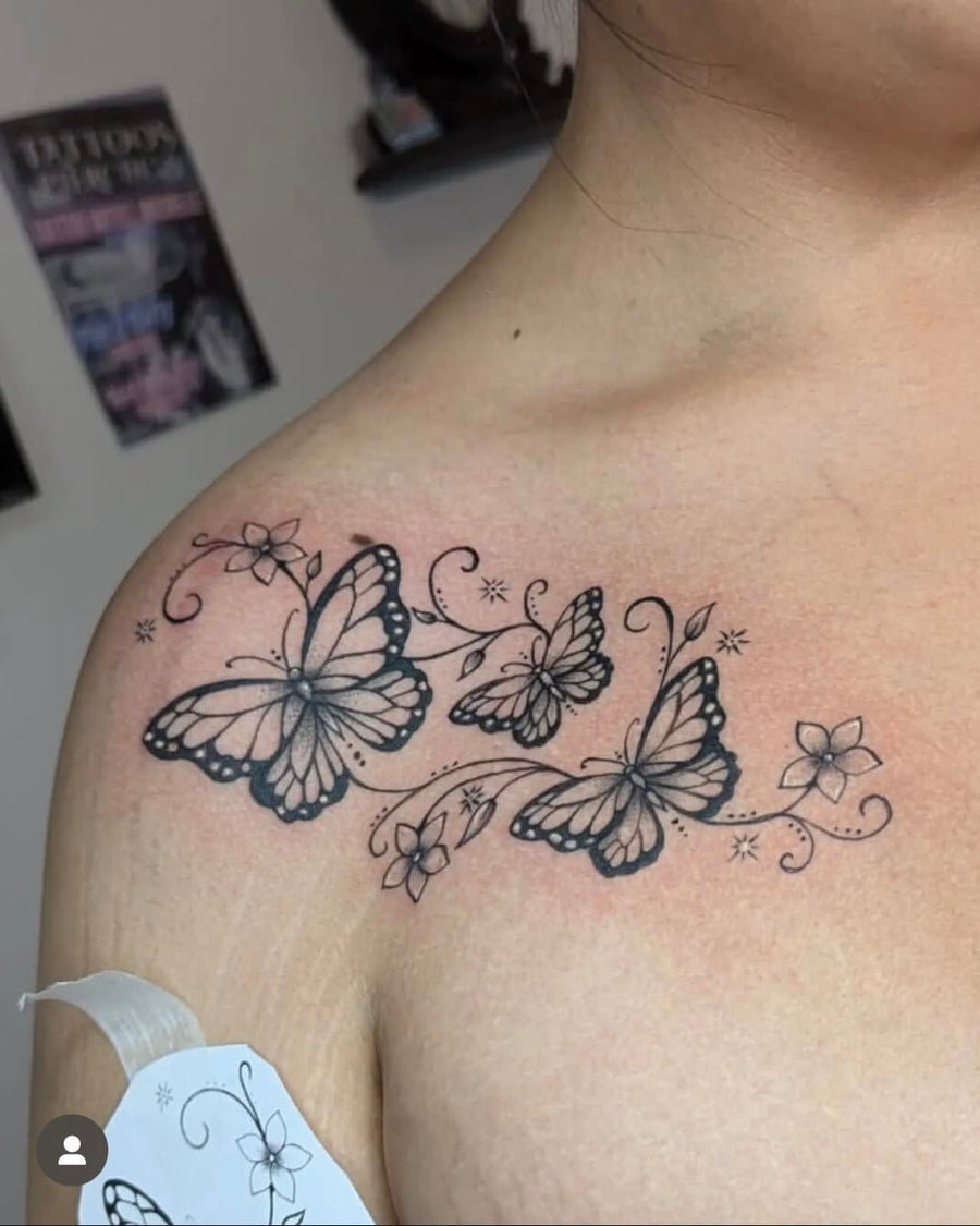 Butterflies and Filigree Collarbone Piece