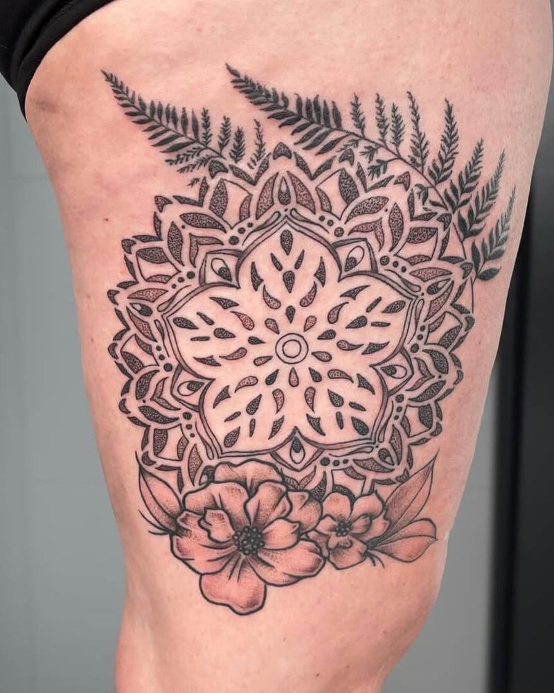 Ornamental Thigh Piece with Ferns
