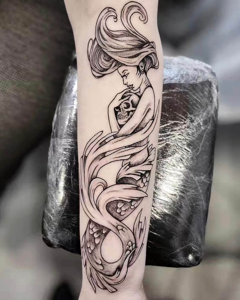 Siren and Skull Forearm Piece