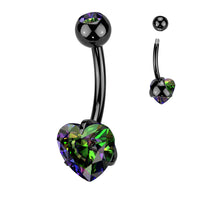 Double Prong Set Heart Gem Navel