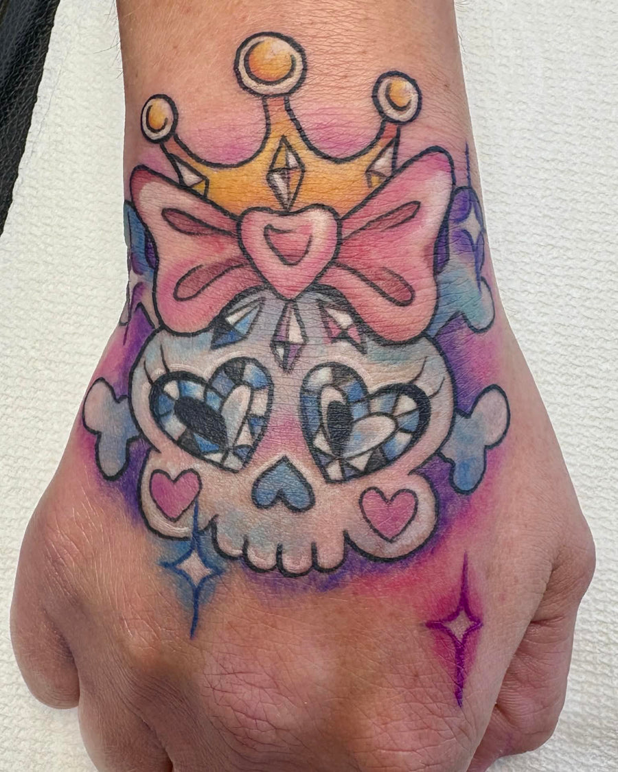 Girly Skull Hand Custom Piece