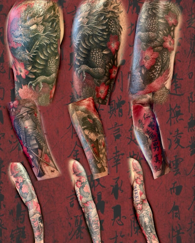 Samurai and Dragon Sleeve